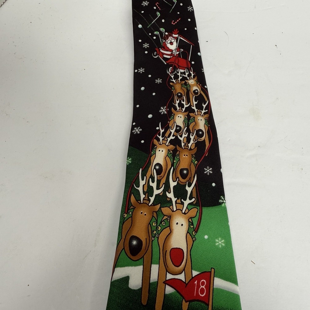 Men's Come Together Holiday Christmas Tie Golf Reindeer‎ Santa 18th Hole…